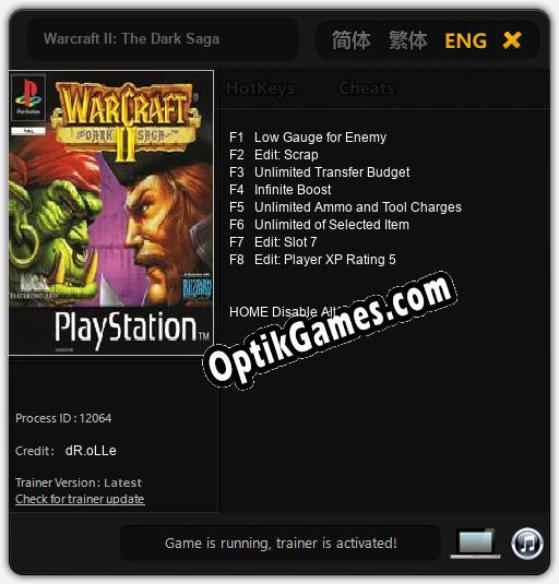 Warcraft II: The Dark Saga: Trainer +8 [v1.2]