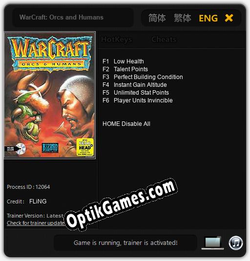 Trainer for WarCraft: Orcs and Humans [v1.0.2]