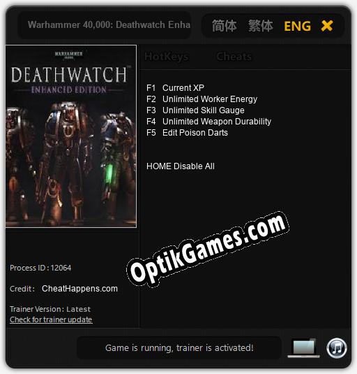 Warhammer 40,000: Deathwatch Enhanced Edition: Trainer +5 [v1.2]