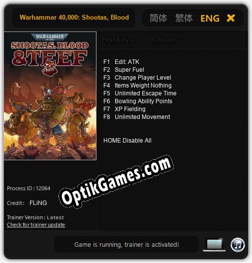 Warhammer 40,000: Shootas, Blood & Teef: Cheats, Trainer +8 [FLiNG]
