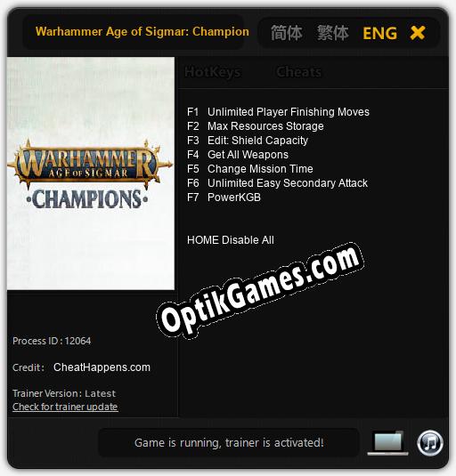 Warhammer Age of Sigmar: Champions: TRAINER AND CHEATS (V1.0.12)