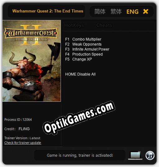 Warhammer Quest 2: The End Times: TRAINER AND CHEATS (V1.0.24)