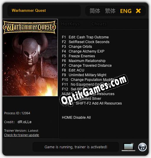 Warhammer Quest: Cheats, Trainer +15 [dR.oLLe]