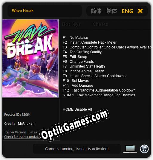 Wave Break: Trainer +13 [v1.1]