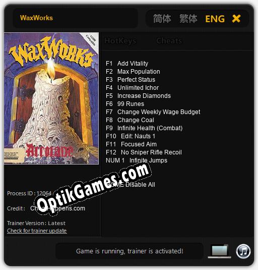 WaxWorks: TRAINER AND CHEATS (V1.0.77)