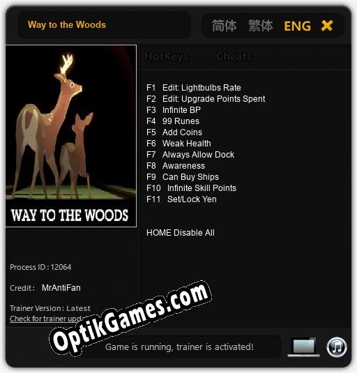Way to the Woods: TRAINER AND CHEATS (V1.0.42)