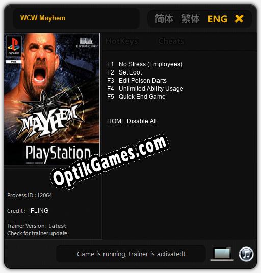 WCW Mayhem: TRAINER AND CHEATS (V1.0.65)