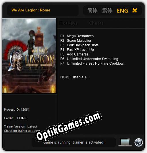 We Are Legion: Rome: Cheats, Trainer +7 [FLiNG]