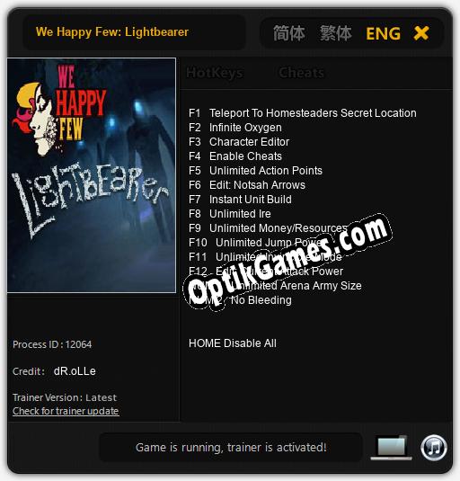 We Happy Few: Lightbearer: Cheats, Trainer +14 [dR.oLLe]