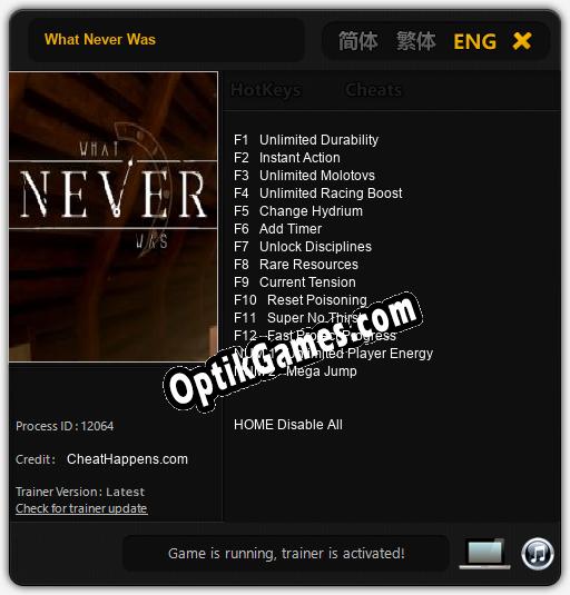 What Never Was: Cheats, Trainer +14 [CheatHappens.com]