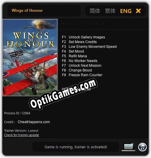 Wings of Honour: TRAINER AND CHEATS (V1.0.38)