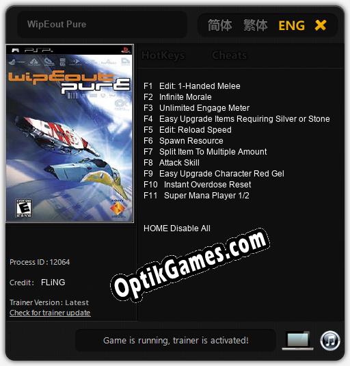 WipEout Pure: TRAINER AND CHEATS (V1.0.16)