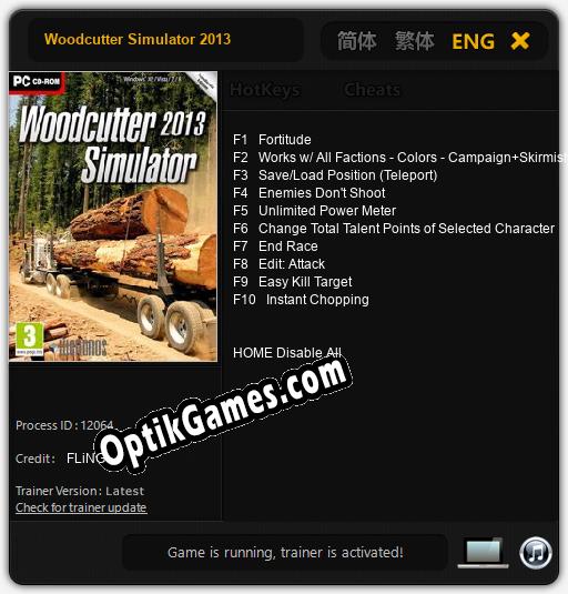 Woodcutter Simulator 2013: TRAINER AND CHEATS (V1.0.78)
