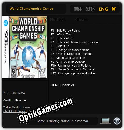 World Championship Games: Cheats, Trainer +12 [dR.oLLe]