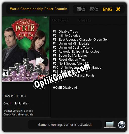 World Championship Poker Featuring Howard Lederer: All In: Trainer +12 [v1.6]