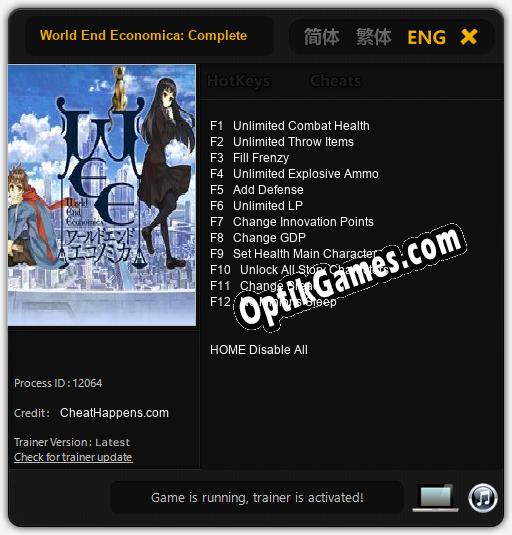 Trainer for World End Economica: Complete [v1.0.3]