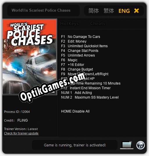 Worlds Scariest Police Chases: Trainer +14 [v1.4]