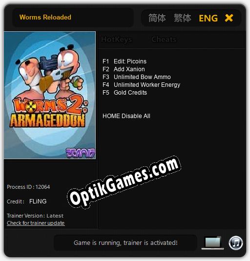 Worms Reloaded: TRAINER AND CHEATS (V1.0.78)