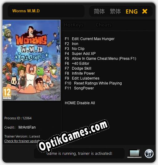 Worms W.M.D: Trainer +11 [v1.5]