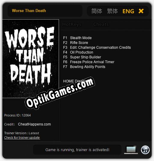 Worse Than Death: Cheats, Trainer +7 [CheatHappens.com]