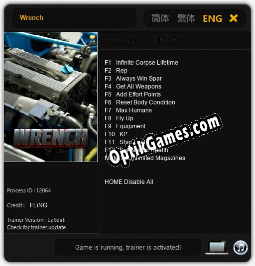 Wrench: TRAINER AND CHEATS (V1.0.65)