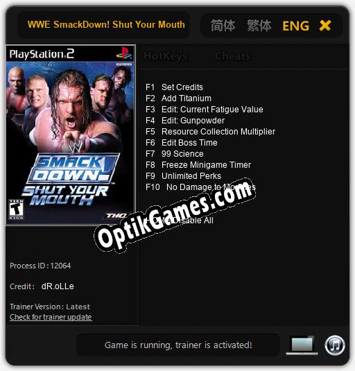 WWE SmackDown! Shut Your Mouth: Trainer +10 [v1.7]