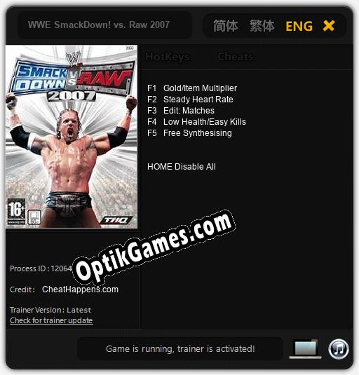 WWE SmackDown! vs. Raw 2007: TRAINER AND CHEATS (V1.0.65)