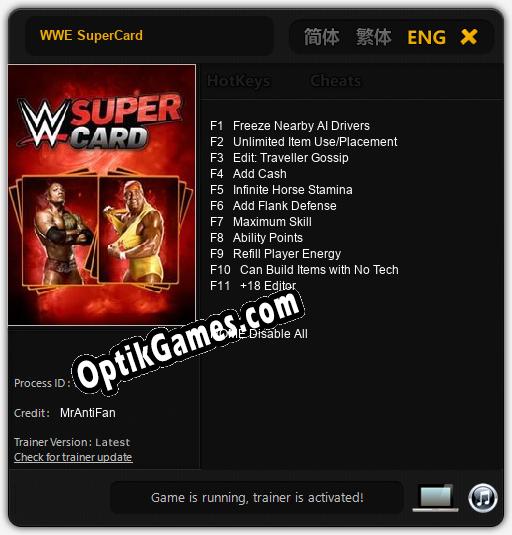 WWE SuperCard: Cheats, Trainer +11 [MrAntiFan]