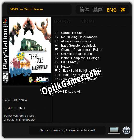 WWF in Your House: TRAINER AND CHEATS (V1.0.6)