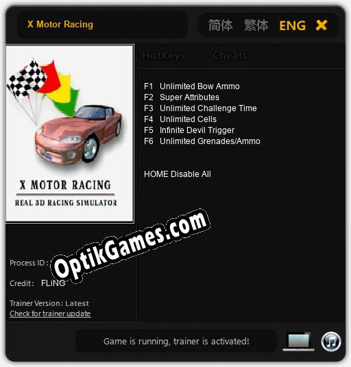 X Motor Racing: TRAINER AND CHEATS (V1.0.55)