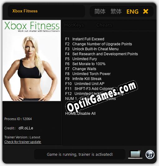 Xbox Fitness: TRAINER AND CHEATS (V1.0.45)