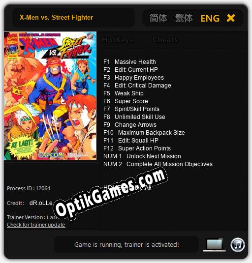 X-Men vs. Street Fighter: Cheats, Trainer +14 [dR.oLLe]