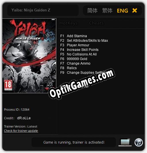 Yaiba: Ninja Gaiden Z: Trainer +9 [v1.2]