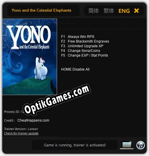 Yono and the Celestial Elephants: TRAINER AND CHEATS (V1.0.42)