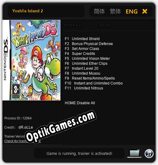 Yoshis Island 2: Cheats, Trainer +11 [dR.oLLe]