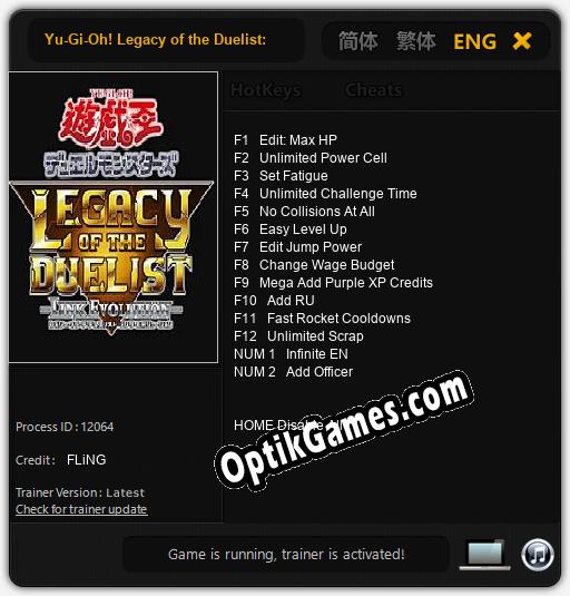 Yu-Gi-Oh! Legacy of the Duelist: Link Evolution: Cheats, Trainer +14 [FLiNG]