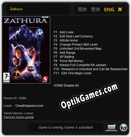 Zathura: TRAINER AND CHEATS (V1.0.26)