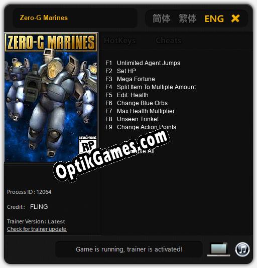 Zero-G Marines: Trainer +9 [v1.5]