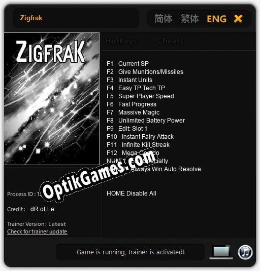 Zigfrak: TRAINER AND CHEATS (V1.0.77)