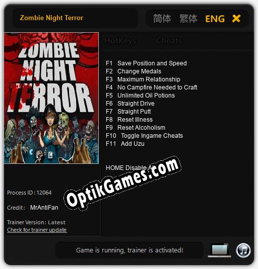 Trainer for Zombie Night Terror [v1.0.2]