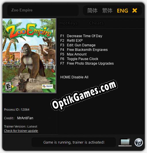 Zoo Empire: TRAINER AND CHEATS (V1.0.68)