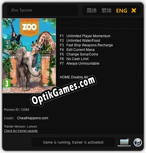 Zoo Tycoon: TRAINER AND CHEATS (V1.0.15)